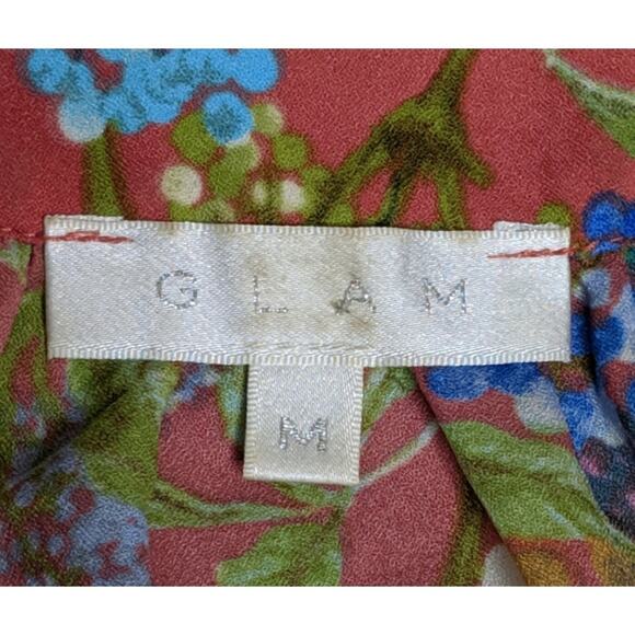 GLAM Floral Print Top - Size M - EUC - Picture 6 of 8